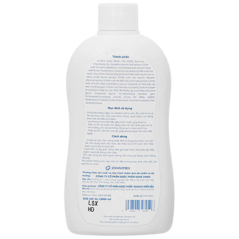 Nước tắm thảo dược Sachi hương tràm, giúp ngăn rôm sảy chai 250ml - 27